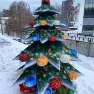 Надувная Новогодняя Ель со снежинками и подарками - Производственное предприятие АЭРО - Пневмокаркасные шатры и палатки,  надувные рекламные конструкции, надувные сцены, арки  и пневмокостюмы