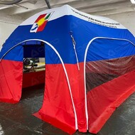 Надувной шатёр "Триколор" прямоугольной формы - Производственное предприятие АЭРО - Пневмокаркасные шатры и палатки,  надувные рекламные конструкции, надувные сцены, арки  и пневмокостюмы