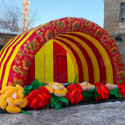 Надувная АРОЧНАЯ сцена на Масленицу "ХОХЛОМА" - Производственное предприятие АЭРО - Пневмокаркасные шатры и палатки,  надувные рекламные конструкции, надувные сцены, арки  и пневмокостюмы