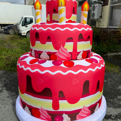 Удивительный гигантский надувной торт - Производственное предприятие АЭРО - Пневмокаркасные шатры и палатки,  надувные рекламные конструкции, надувные сцены, арки  и пневмокостюмы