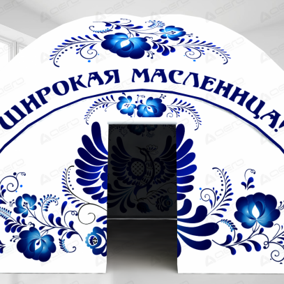 Четырёхопорный шатёр "Гжель" - Производственное предприятие АЭРО - Пневмокаркасные шатры и палатки,  надувные рекламные конструкции, надувные сцены, арки  и пневмокостюмы