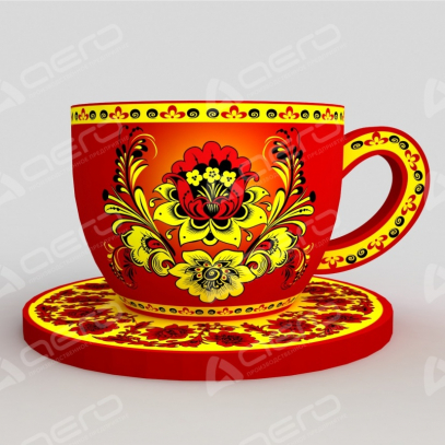 Надувная фигура "Чашка с росписью Хохлома" - Производственное предприятие АЭРО - Пневмокаркасные шатры и палатки,  надувные рекламные конструкции, надувные сцены, арки  и пневмокостюмы