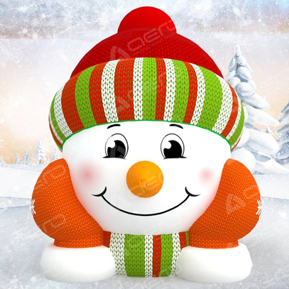 Надувная фигура на крышу "Снеговик в шапочке" - Производственное предприятие АЭРО - Пневмокаркасные шатры и палатки,  надувные рекламные конструкции, надувные сцены, арки  и пневмокостюмы